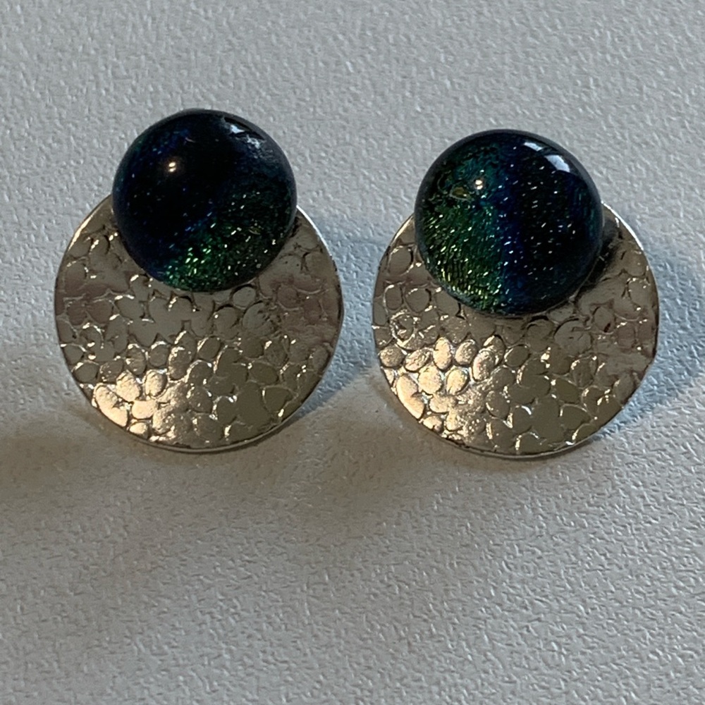 Elegant Silver and Blue Earrings, wear 2 ways. Great gift of a handmade item.